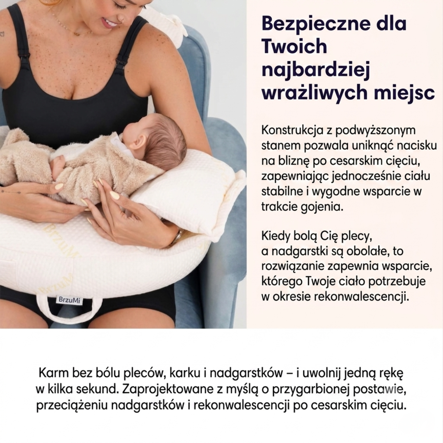 Poduszka do Karmienia BrzuMi | Ergonomiczna, Wygodna